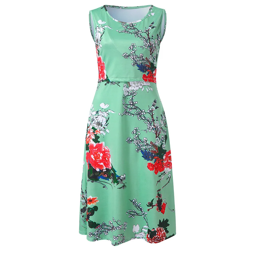 Женское платье без рукавов для беременных кормления Пляжное Платье одежда