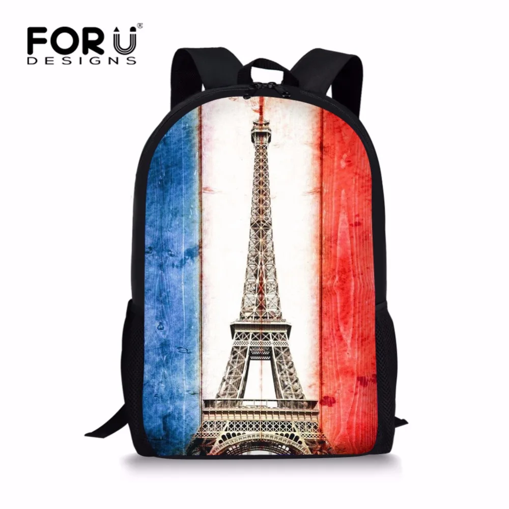 Модный рюкзак FORUDESIGNS с принтом Эйфелевой башни для девочек подростков винтажный
