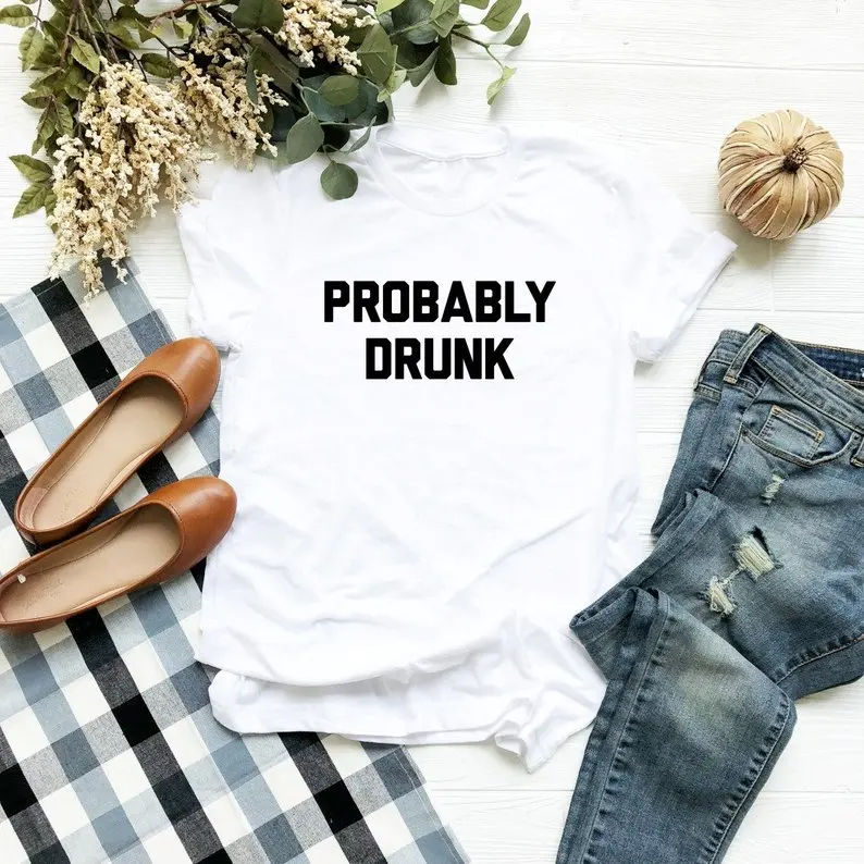 Женская хлопковая футболка с надписью «pread drunk», Повседневная забавная футболка для девушек, 6 цветов, Прямая поставка S-222