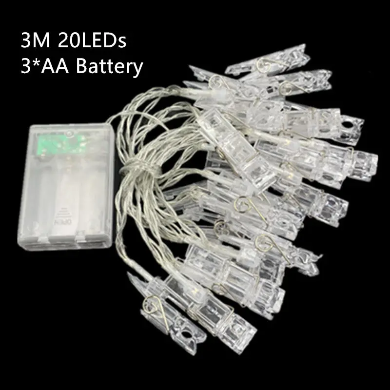 Светодиодная гирлянда с зажимами для фотографий 1 5/3/6 м | Лампы и освещение