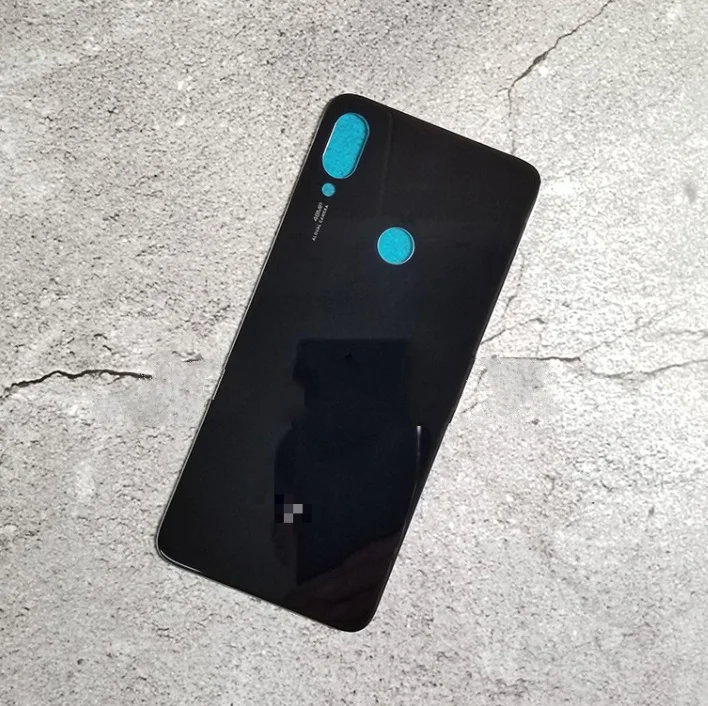 black color Крышка батареи для Xiaomi Redmi note 7 Задняя стеклянная панель Задняя Дверь Корпус чехол для Redmi note7 задняя крышка Дверь с клеем - Цвет: black color