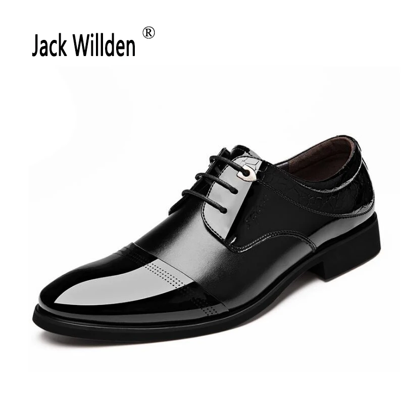 Jack Willden/Роскошная брендовая мужская деловая модельная кожаная обувь цвет черный