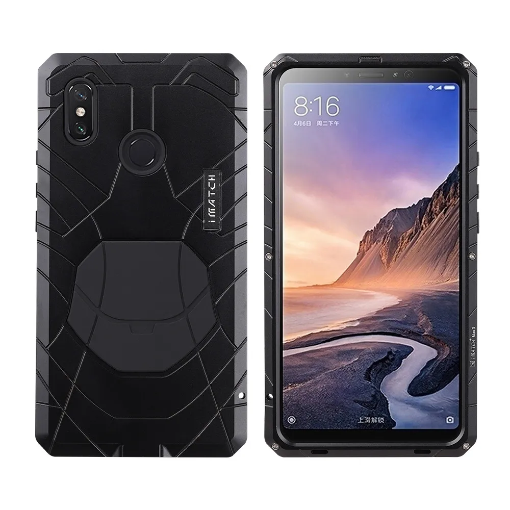 Black Для Xiaomi mi Max3 Max2 чехол для телефона сверхмощная защита Броня Металл mi Max 3 2 Крышка анти-осень алюминий полный защитный кожух - Цвет: Black