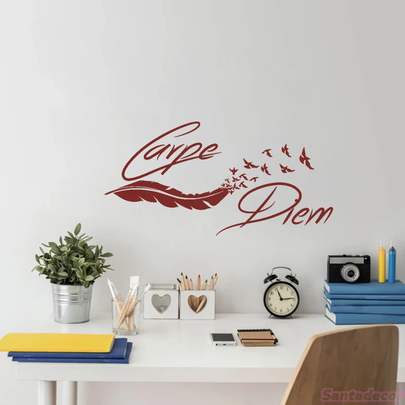 Декоративная Виниловая наклейка Carpe Diem для стен Съемный Настенный декор гостиной