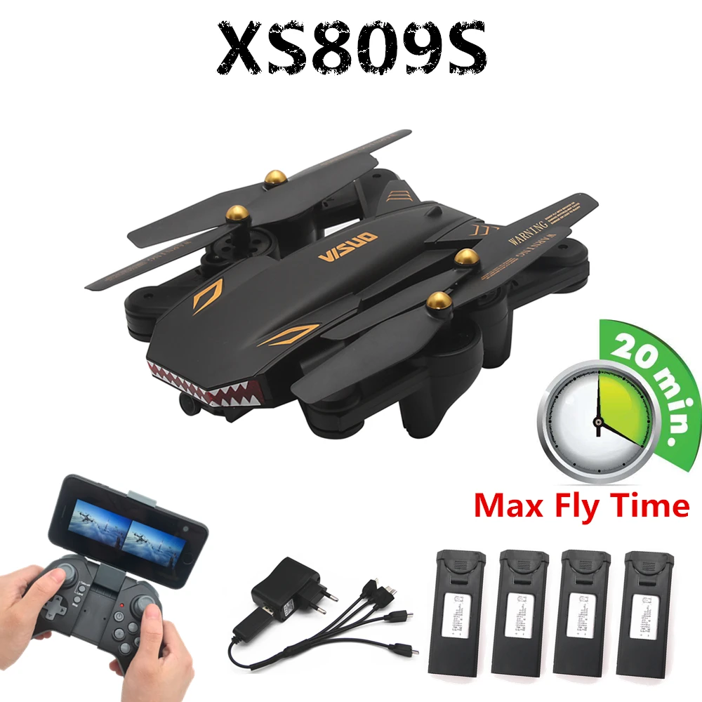 VISUO XS809S складной Дрон для селфи с широкоугольной HD камерой Wi Fi FPV XS809HW