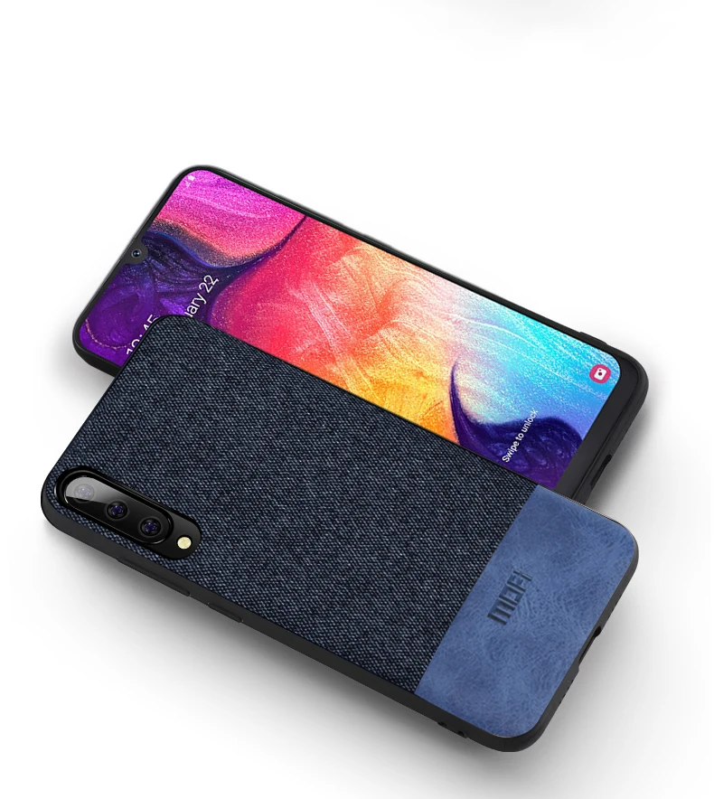 Чехол MOFI для samsung A50, чехол, противоударный чехол на заднюю панель, тканевый защитный силиконовый чехол s capas для Galaxy A30 A70, чехол