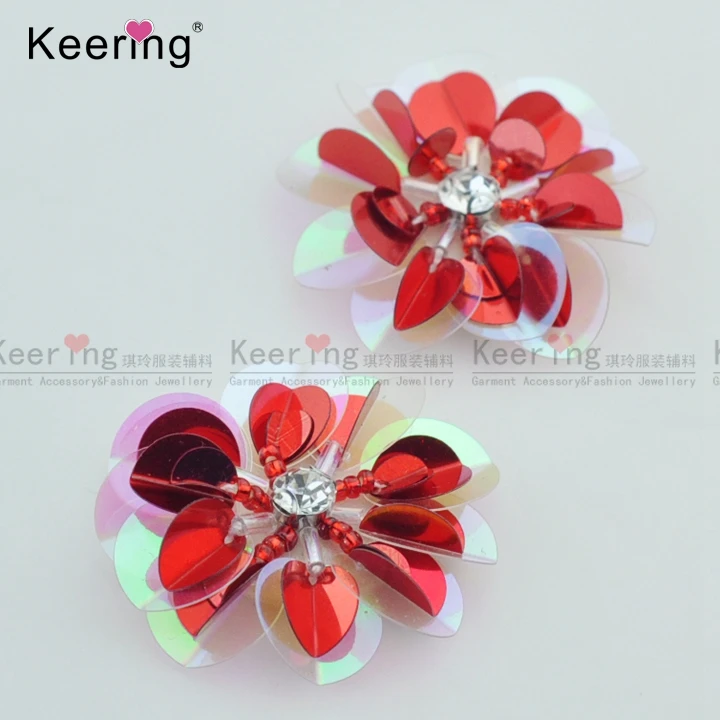 

Fancy Handmade 3.9CM Flower Sequin Patches WPHB-068