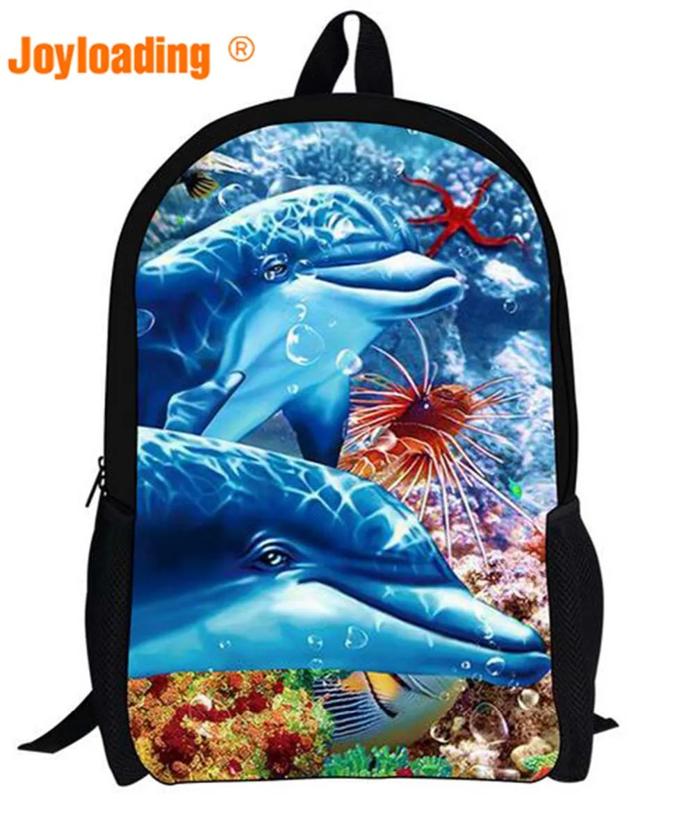 Joyloading Cartoon Dolphin Design Backpack Preppy Students Schoolbag Kids Bag | Багаж и сумки