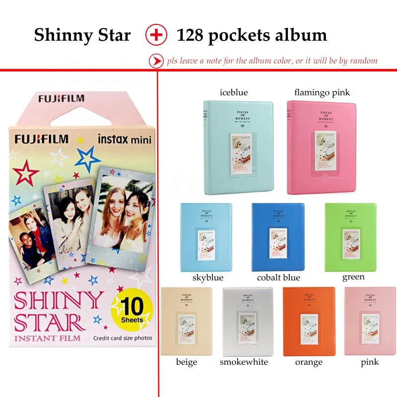 Fujifilm Instax Mini Film Shinny Star 10 листов для 9 8 7s 70 90 25 мгновенная полироидная камера принтер