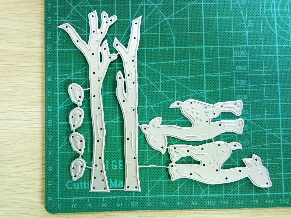 Хемер новые поделки тиснение резки 2 шт олень и ствол металла стали нож плесень