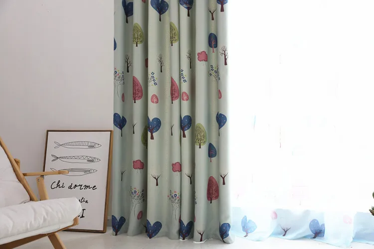 Printed Luxury Living room Curtains Pastoral Flowers Hooks top Drapes Bedroom Window Blackout | Дом и сад