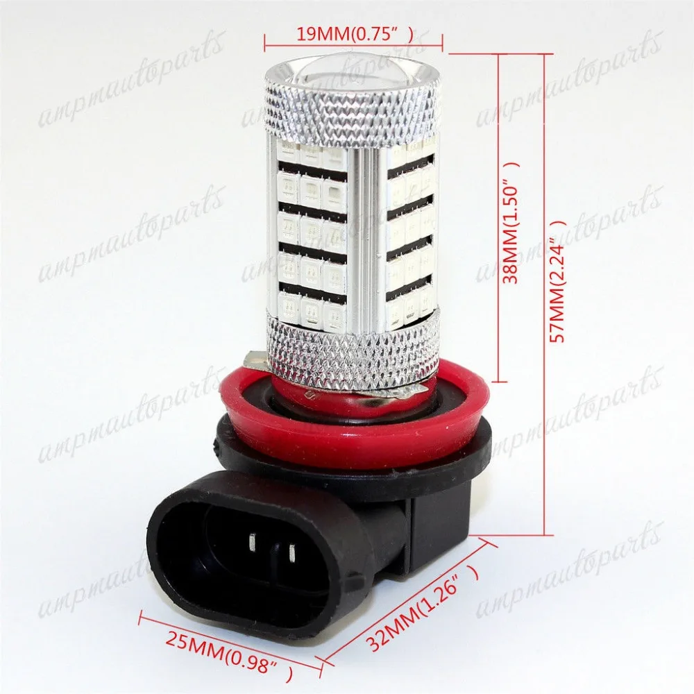 H8 H11 H9 2835 63 66 SMD СВЕТОДИОДНЫЙ 6000 К автомобиля автоматический проектор туман автомобильная лампа синий источник света автомобиля 12V