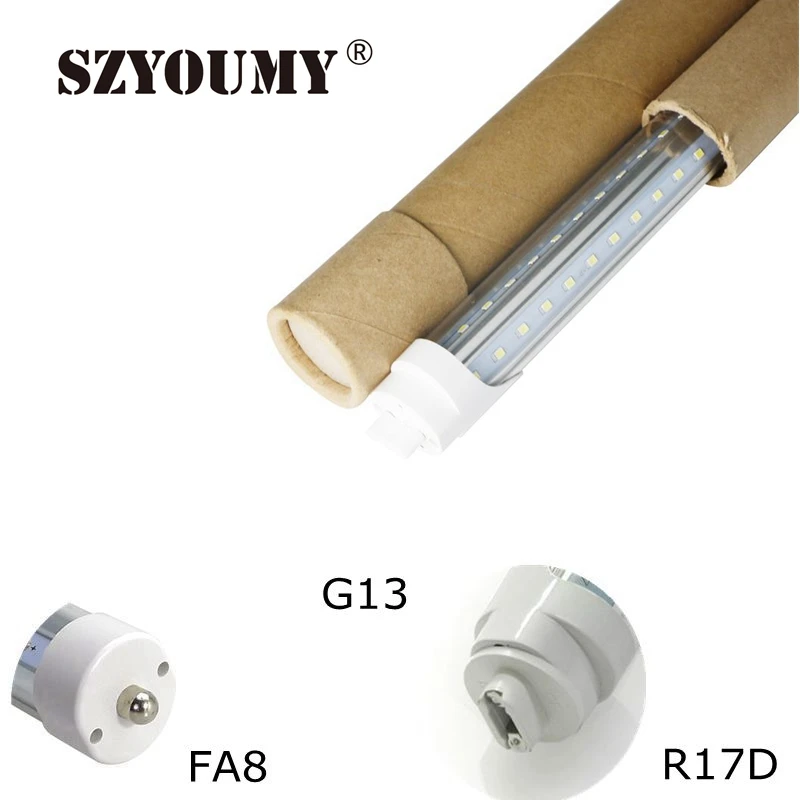 Светодиодные трубки SZYOUMY FA8 / R17D G13 T8 4 фута 5 футов 6 светодиодный ные высокой