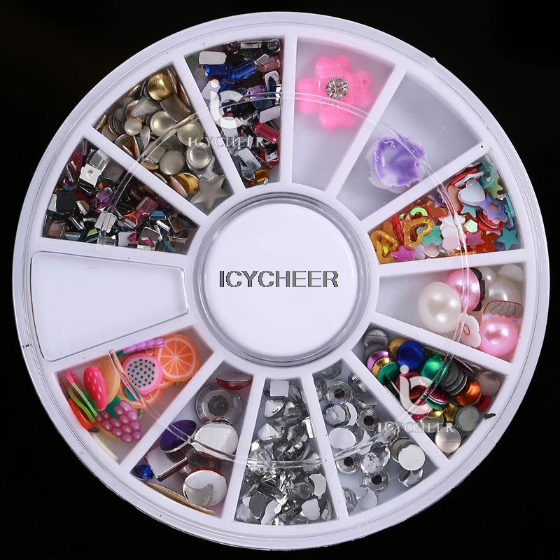 ICYCHEER 3D нейл арта блестящие стразы акриловая заклепка заклепки украшения для