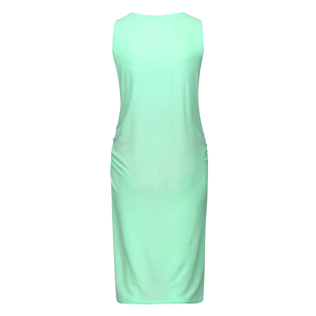 Women Maternity Gown Summer Sleeveless Pregnancy Sundress Casual Button Dress Ropa Premama Embarazadas | Мать и ребенок