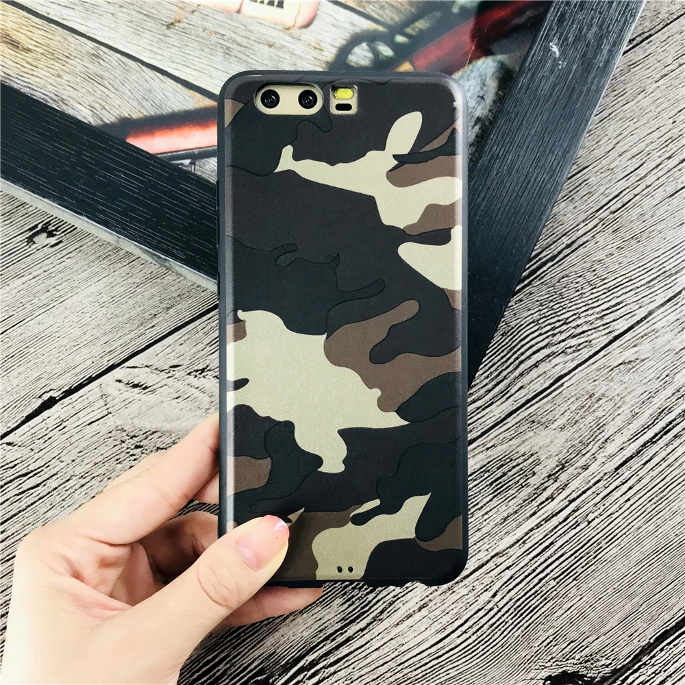Army Camouflage Pattern Phone Case for Huawei P20 P10 Plus Soft Original Coque Car Magnetic Finger Ring Holder Cases Fundas |