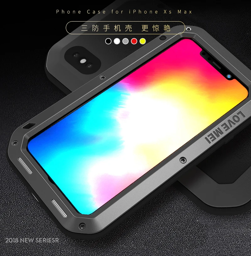 Мощный чехол LOVE MEI для iphone XR с металлическим алюминиевым корпусом iphoneXs Max