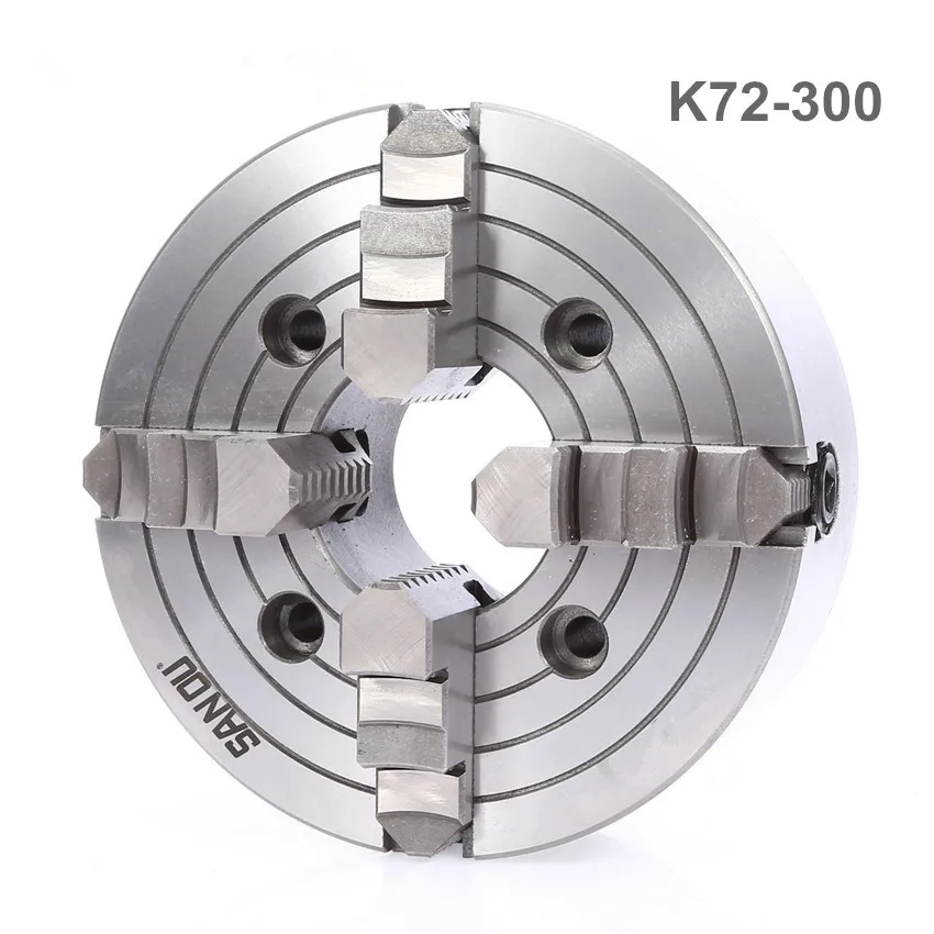 

K72-300 4 Jaw Lathe Chuck Four Jaw Independent Chuck 300mm Manual for Welding Positioner Turn Table 1PK Accessories for Lathe