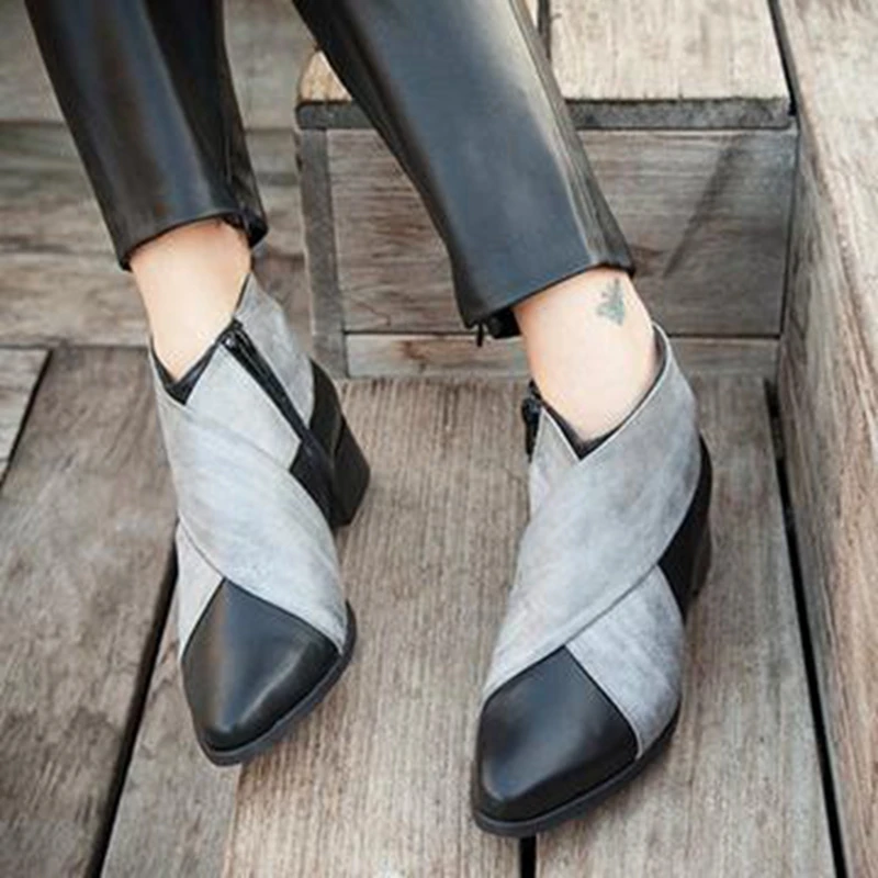 Женские весенние ботильоны на платформе и высоком каблуке увеличивающие рост