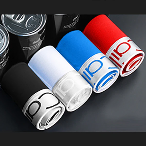 4Pcs-11 4 шт., хлопковые боксеры, мужское дышащее нижнее белье, мягкие разноцветные боксеры, мужские боксеры с серебристым краем, шорты, мужские боксеры, трусы - Цвет: 4Pcs-11