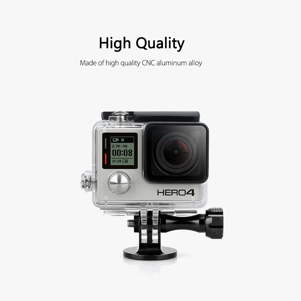 Vamson Accessories for Gopro Hero 9 8 7 6 5 4  Mount CNC Aluminum Alloy Tripod Adapter for SJCAM for Xiaomi Yi 4K for Eken VP124 images - 6