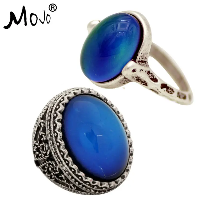 

2PCS Vintage Ring Set of Rings on Fingers Mood Ring That Changes Color Wedding Rings of Strength for Women Men Jewelry RS050-029