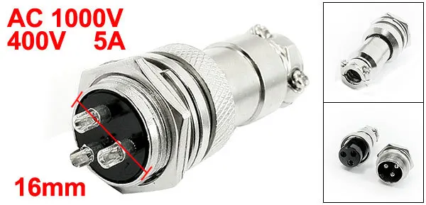 Авиационный штепсельный разъем 3-Pin 16 мм PG16-3 мужской женский металлический для
