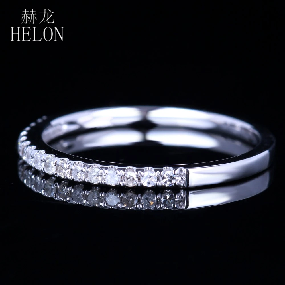 HELON однотонные 14k белые золотые блестящие свадебные бриллианты Половина Вечности