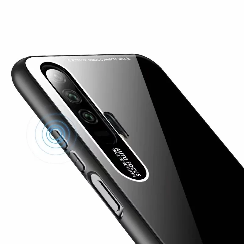 Противоударный чехол из закаленного стекла для Huawei Honor 20 мягкий край полное
