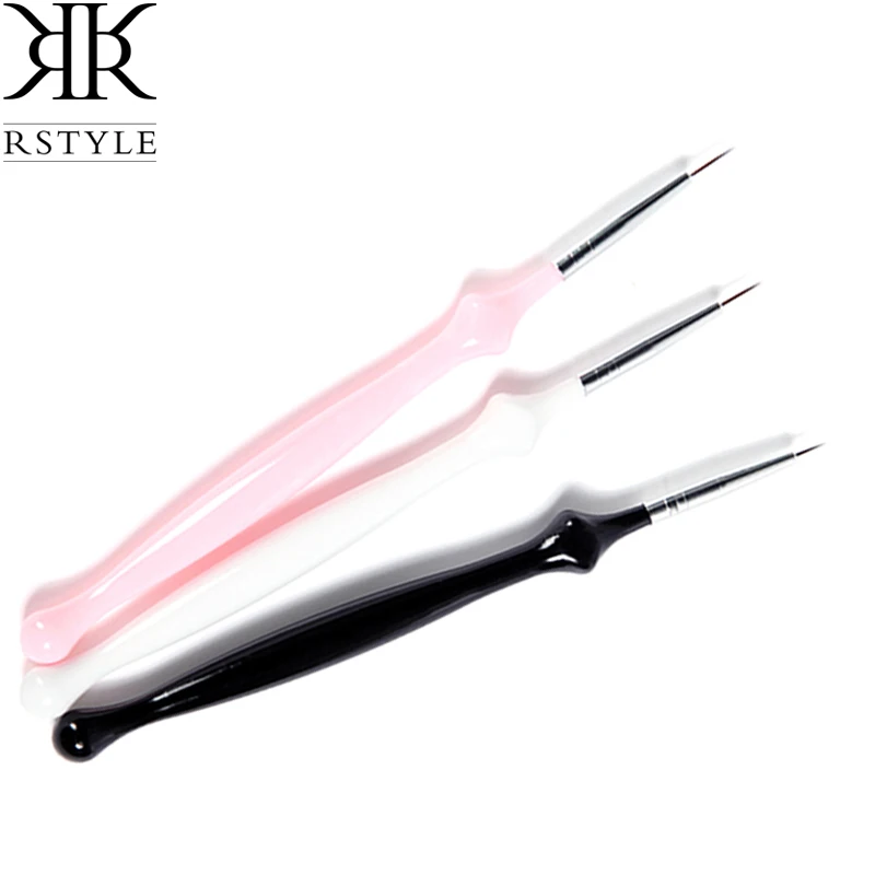

ROSALIND 3pcs/lot Nail Art Brush Pens Nail Brushes UV Nail Gel Polish Painting Drawing Brushes for Manicure Tools Set Kit