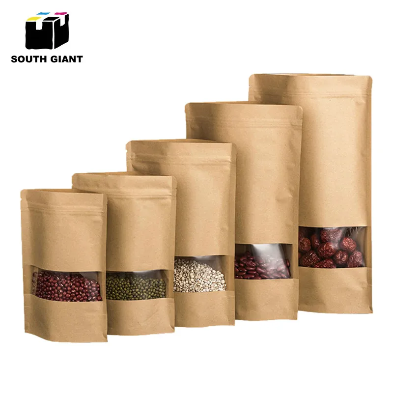 Стоячие мешочки из крафт-бумаги с застежкой-молнией Сумка прямоугольным