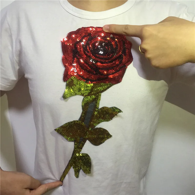 1 шт. большой размеры нашивки в виде розы для костюмы цветы вышитые гладить на