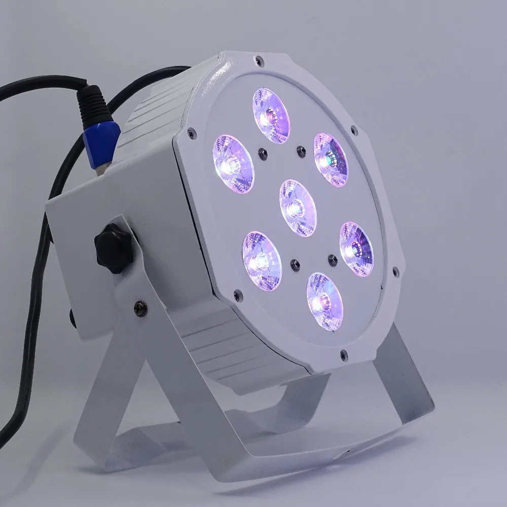 6 шт./лот 7*12 Вт Ультра яркий тонкий плоский белый Led Par свет 7x12 Гладкий RGBW