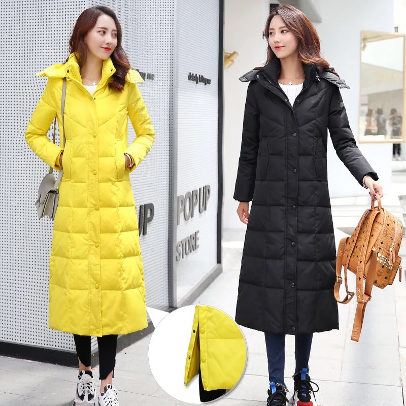 Vangull 4XL новая белая куртка-пуховик для женщин, плотное длинное зимнее пальто для женщин с капюшоном, Корейская женская куртка-пуховик Doudoune Femme