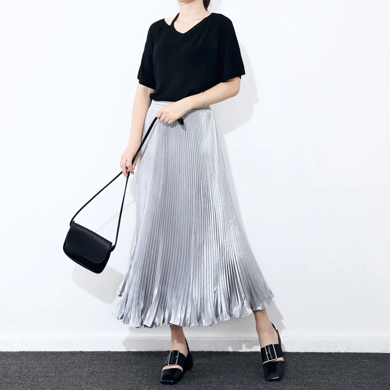 Женская длинная Плиссированная Юбка 2017 новая весенняя подиумная стильная