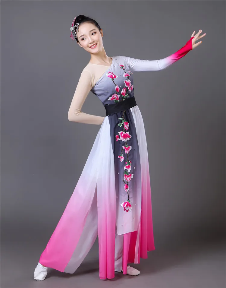 Китайский hanfu Женский Китайский народный Танцевальный Костюм танцевальный r древнекитайский Карнавальный Костюм народное Платье Чернила сценическая одежда вышивка