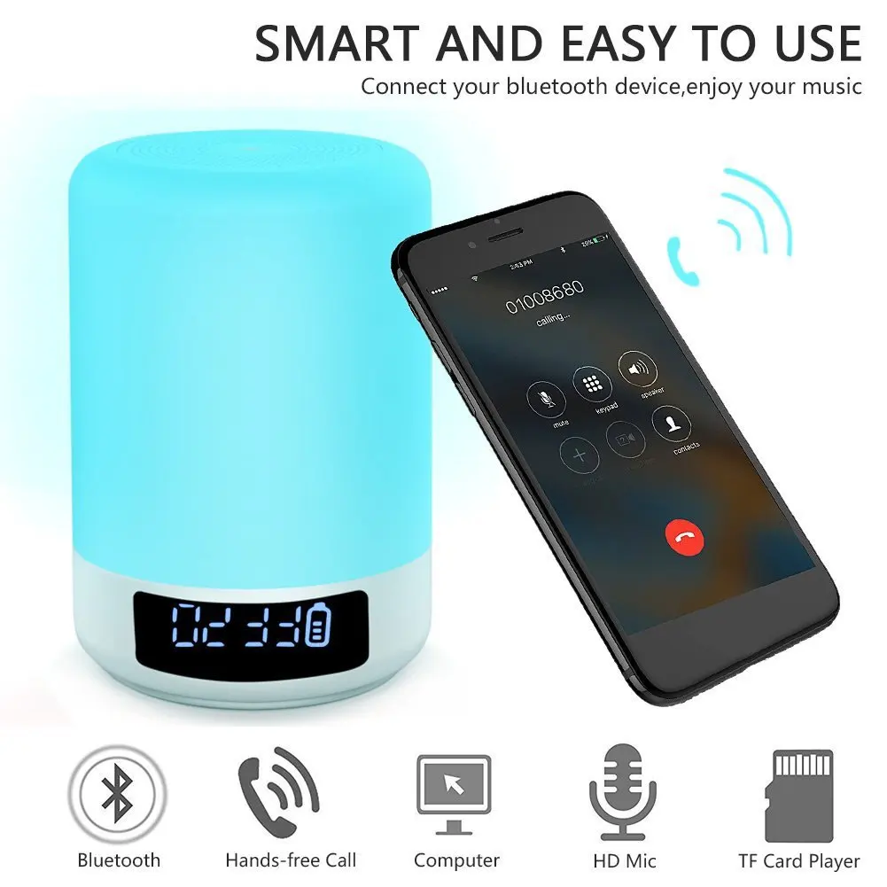 GTBL Bluetooth Динамик лампа Цвет Изменение прикроватный светильник сенсорный