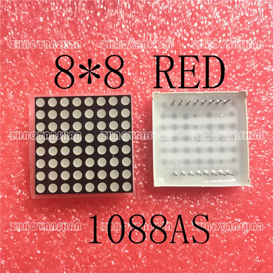Светодиодный матричный дисплей 8x8 3 мм Красный общий катод светодиодный 1088AS 10