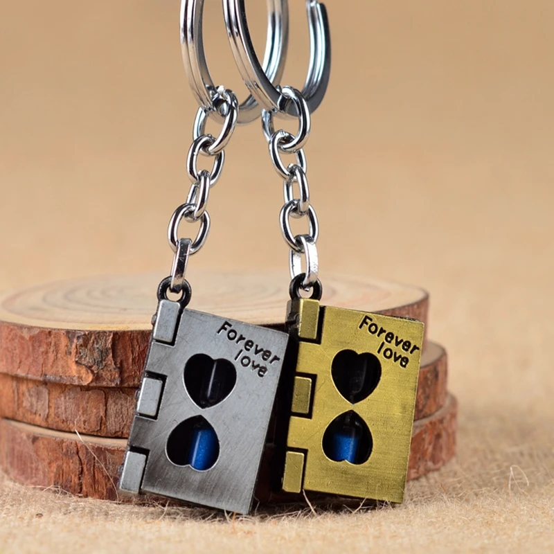 Новое кольцо для ключей Forever Love Couple с песочными часами Волшебная книга брелок