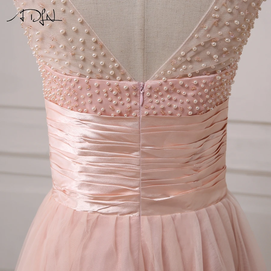 ADLN Cheap Pink Cocktail Dresses Cap Sleeve Applique Pearls Girls Short Party Gowns Zipper Up Back Customized Deisgner|short party gowns|pink