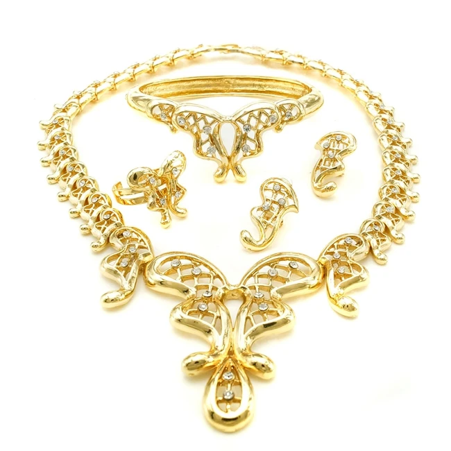 Бесплатная доставка Золото-цвет индийские ювелирные изделия костюм для