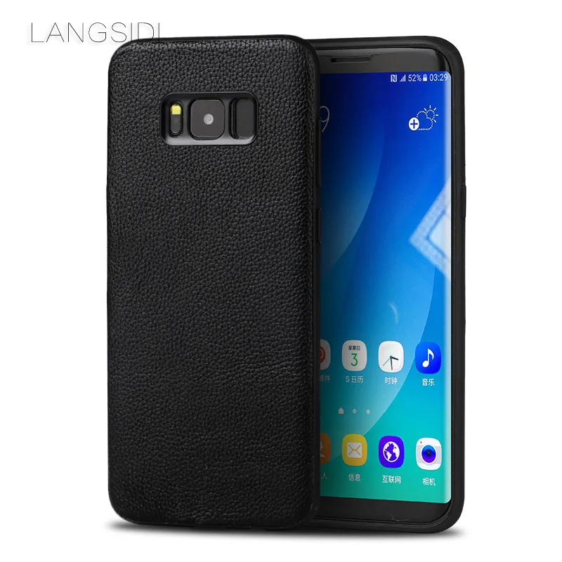 wangcangli brand phone case small litchi grain all-inclusive For Samsung S8 handmade custom processing |