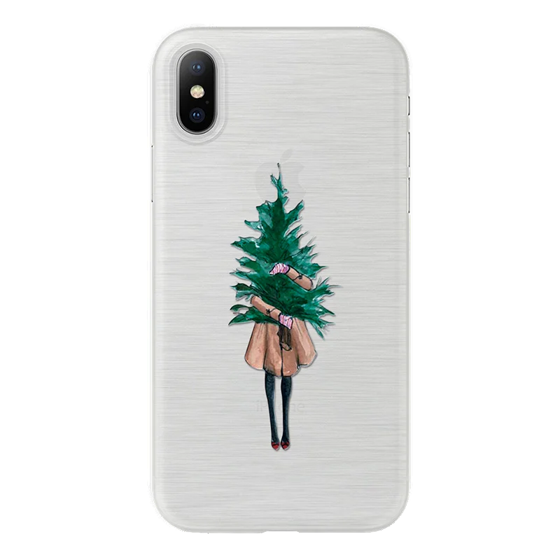 Для iPhone 6 Чехол 7 8 X Рождественская елка телефон Coque для iPhone 6 6S 5 5S SE Fundas для iPhone X XS Мягкая силиконовая Рождественская накладка олень
