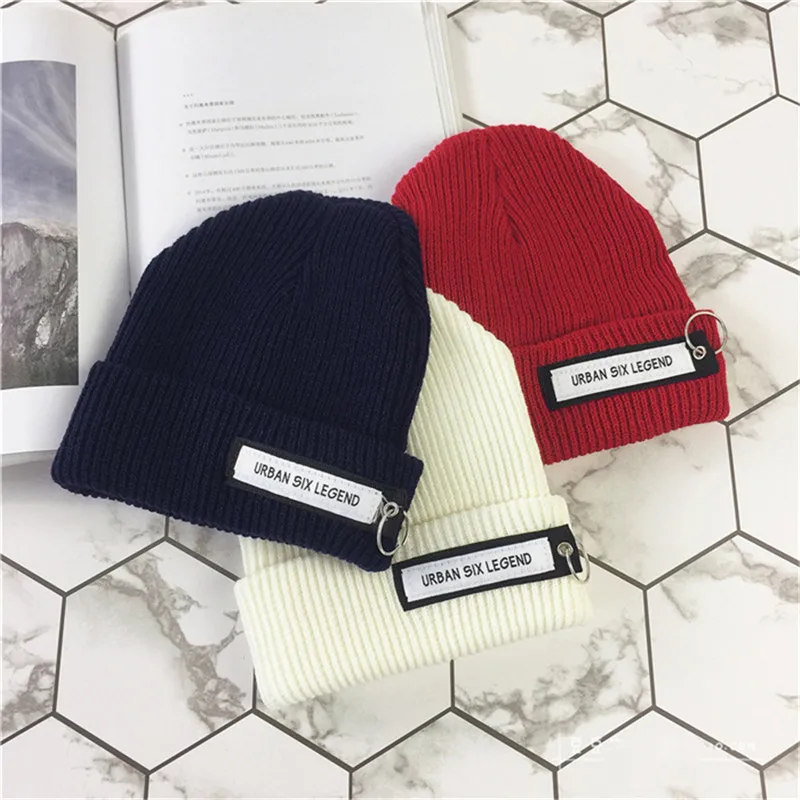 Шапка с принтом шапка кольцами Мужская шерстяная женская вязаная Skullie модная