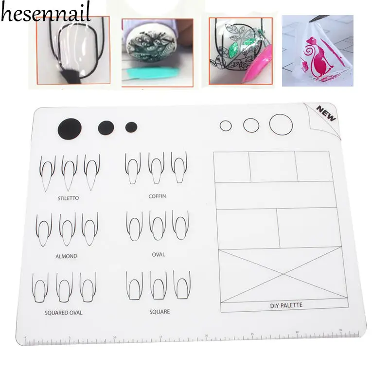 1 шт. силиконовый коврик для маникюра рисования|manicure pad|painting nailsnail art table mats |