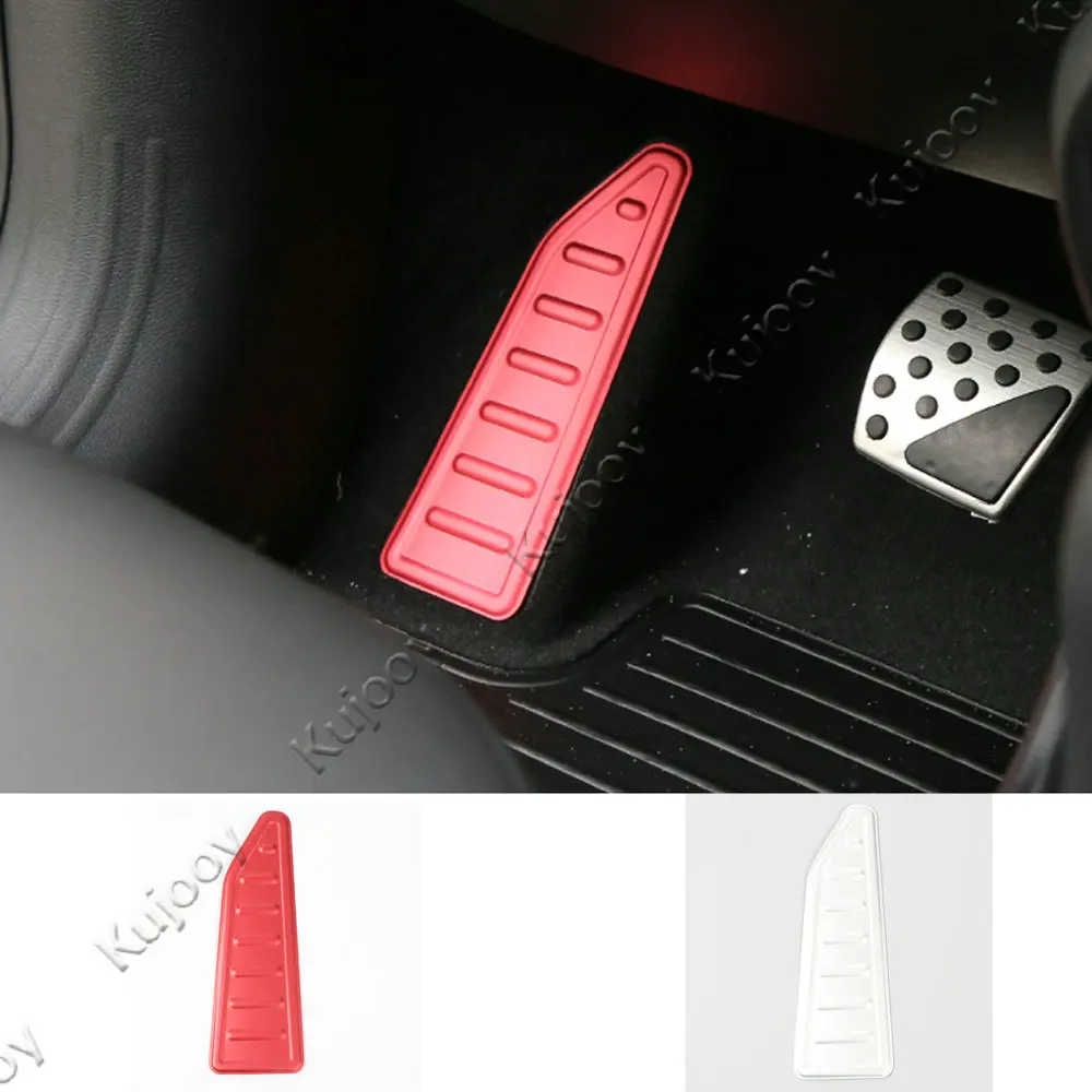 

Red/Silver Aluminium Car Dead Pedal Left Foot Rest Kick Panel Cover Trim Sticker For Jeep Renegade 2015 2016 2017 Car Styling