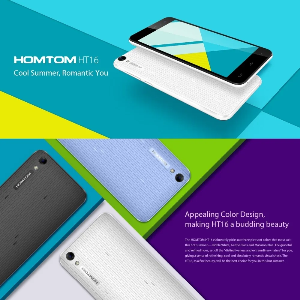 Оригинальный HOMTOM HT16 Android 6 0 MTK6580 4 ядра 1 3 ГГц 8 Гб Встроенная память ГБ Оперативная