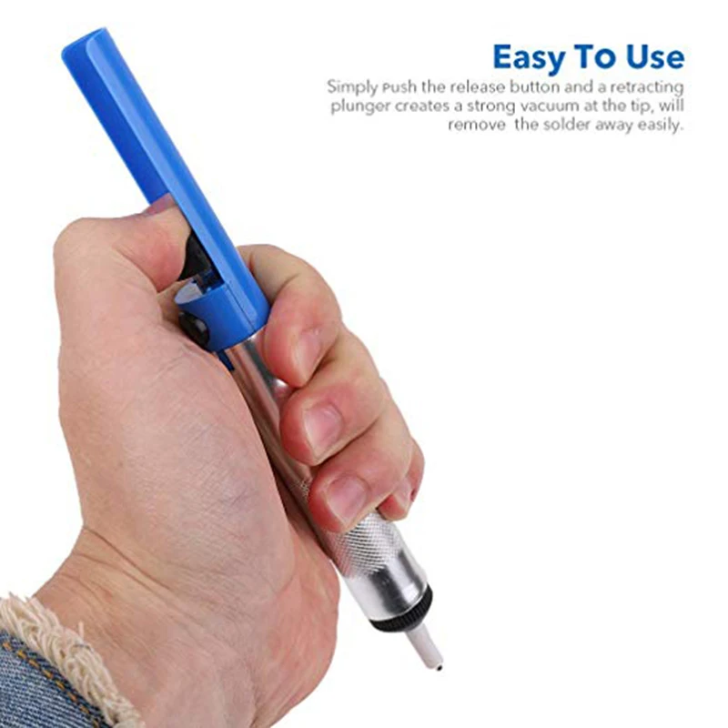 KALAIDUN Aluminum Metal Desoldering Pump Suction Tin Gun Removal Vacuum DesolderSoldering Sucker Pen Hand Welding Tools
