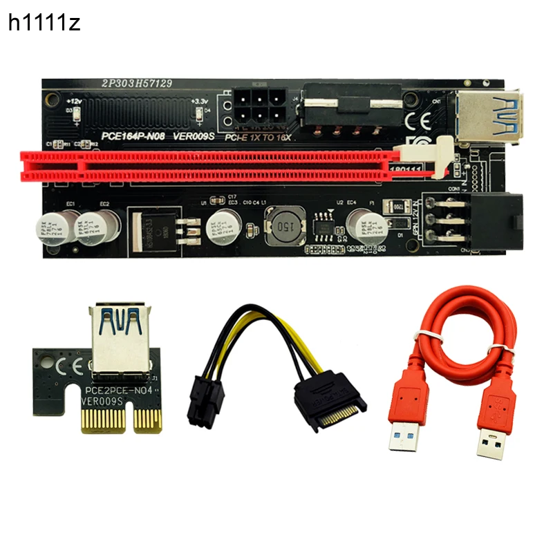 50 шт. VER 009 S Райзер PCI E 1X к 16X Лер Riser Card Extender Express адаптер USB 3 0 кабель питание для BTC
