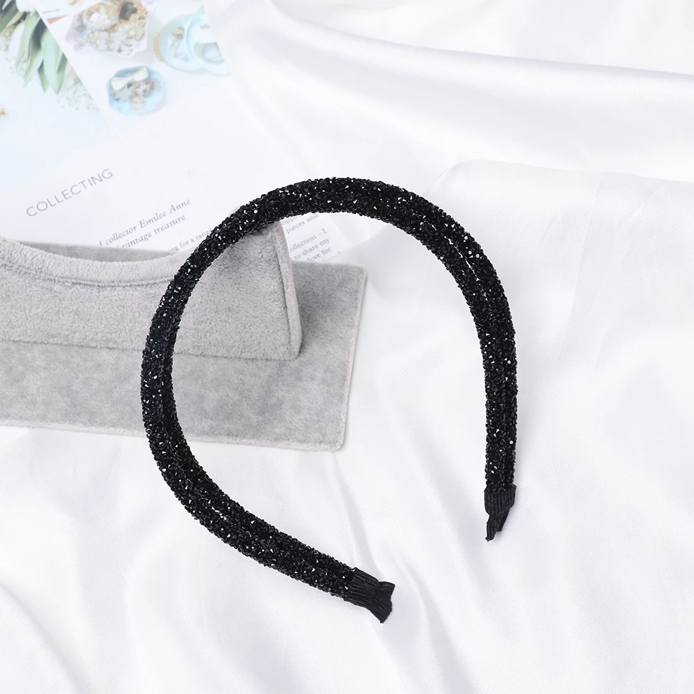 Fashion Rhinestone Hairband Women Full Diamond Super Flash double Crystal Side Hair Band Headband Hair Accessories